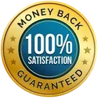 Money back, 100% satisfaction badge